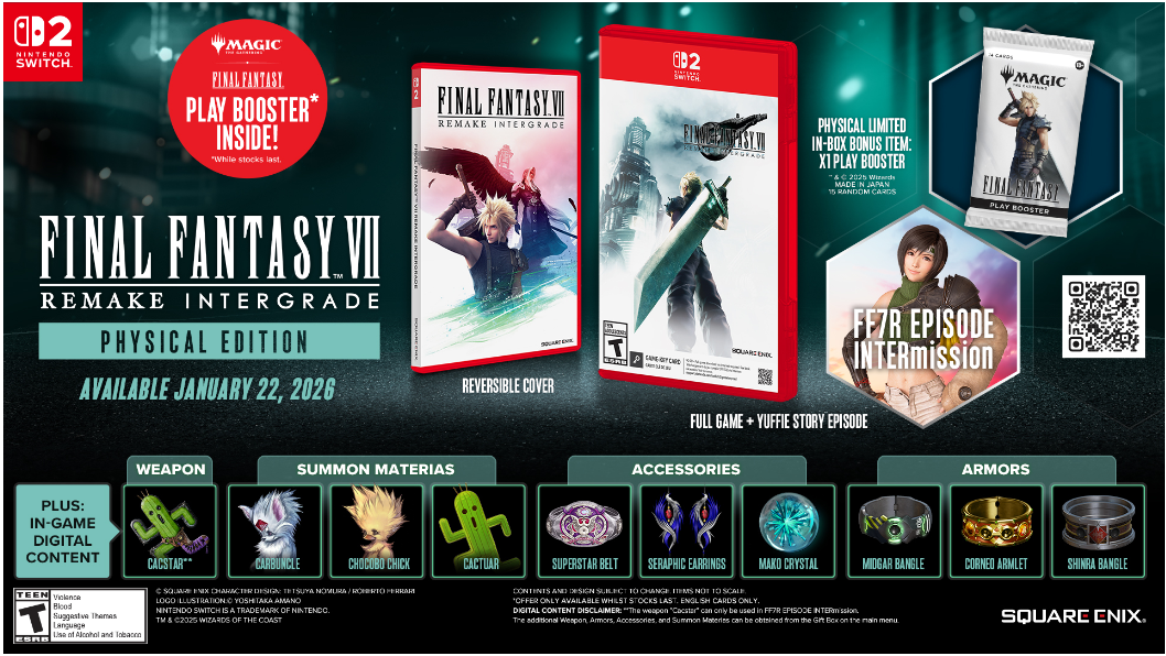 Nintendo Switch 2 - Final Fantasy VII Remake Intergrade Day One Edition (Sealed) *PRE-ORDER