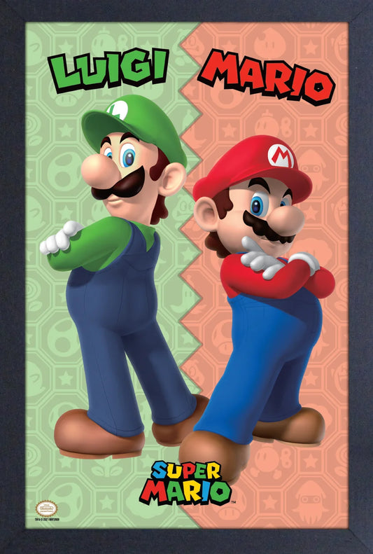 Framed Print - Super Mario: Mario Duo Vertical