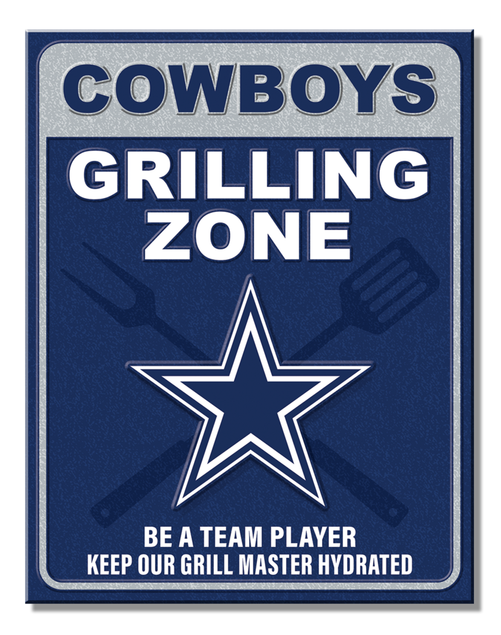 Dallas Cowboys Grill Zone Tin Sign