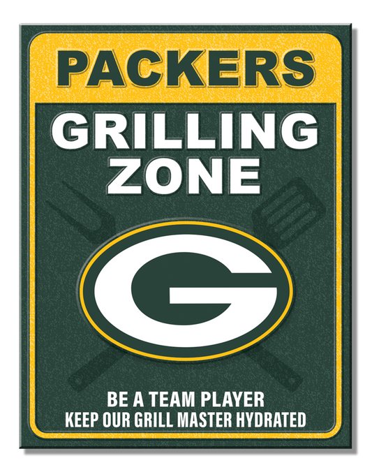 Green Bay Packers Grill Zone Tin Sign