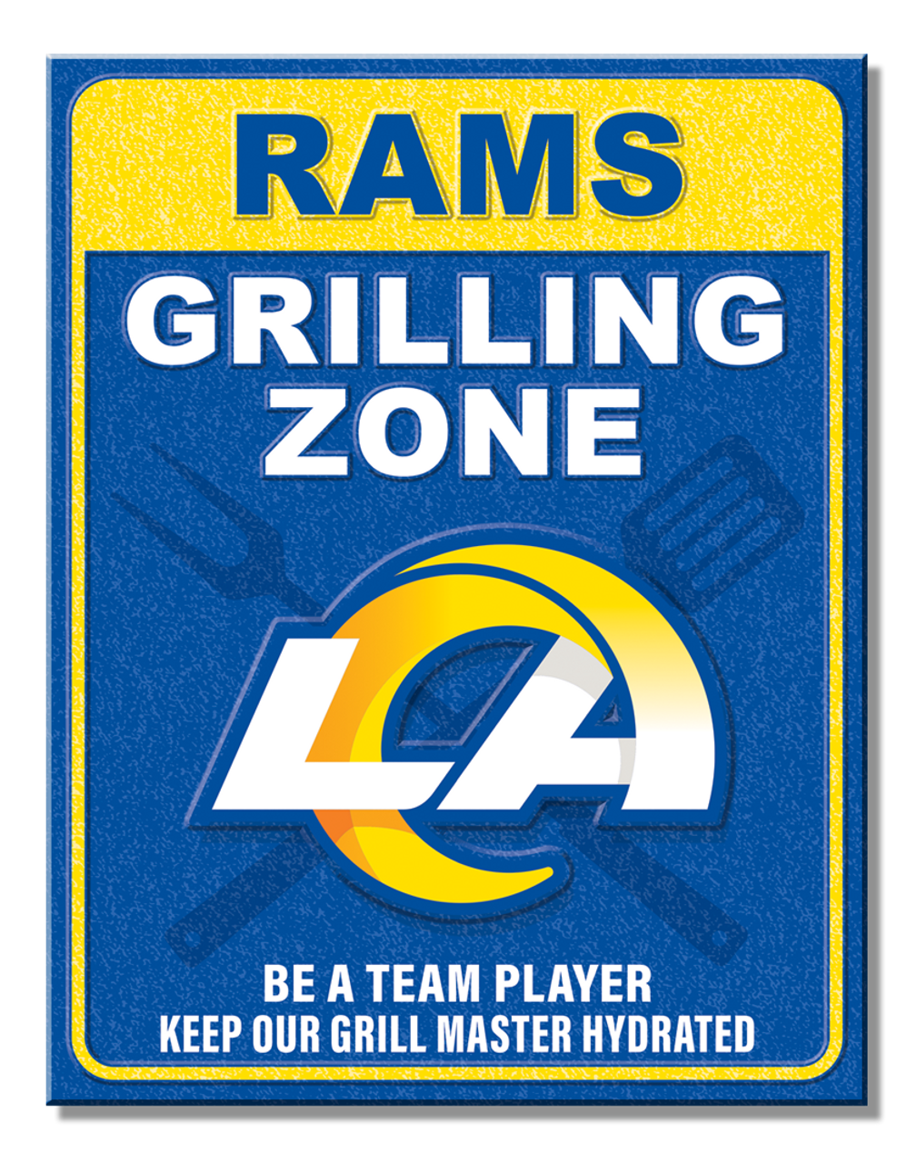 Los Angeles Rams Grill Zone Tin Sign