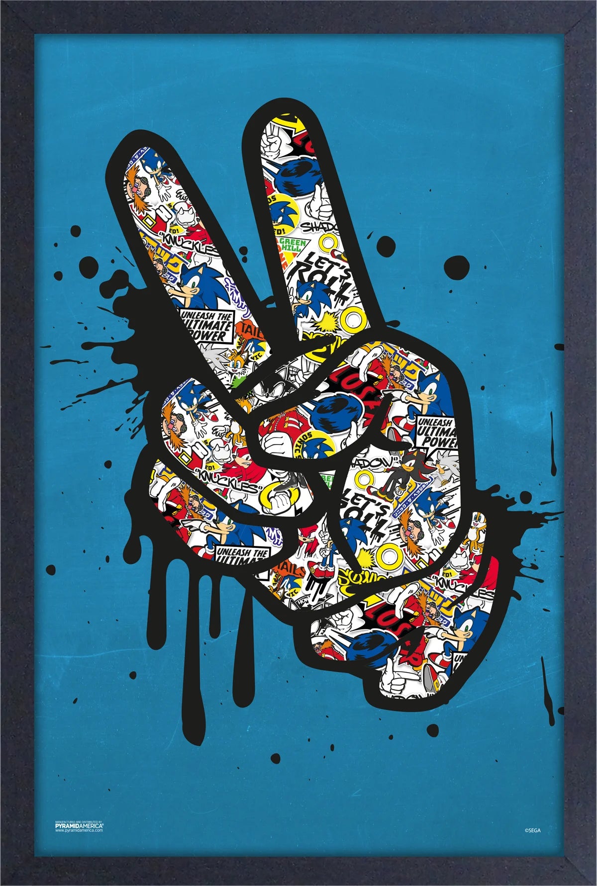 Sonic the Hedgehog: Peace Splat Framed Print
