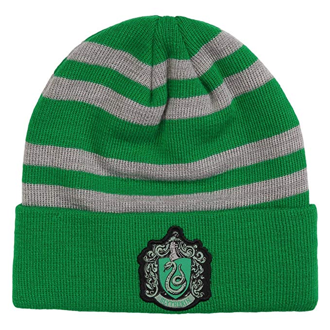 Slytherin Crest Striped Beanie - Harry Potter Winter Hat
