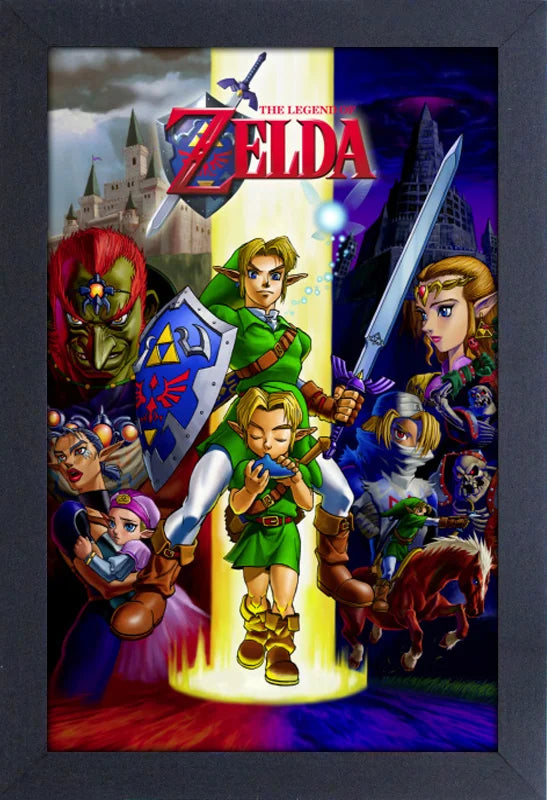Zelda: Ocarina of Time Characters Framed Print