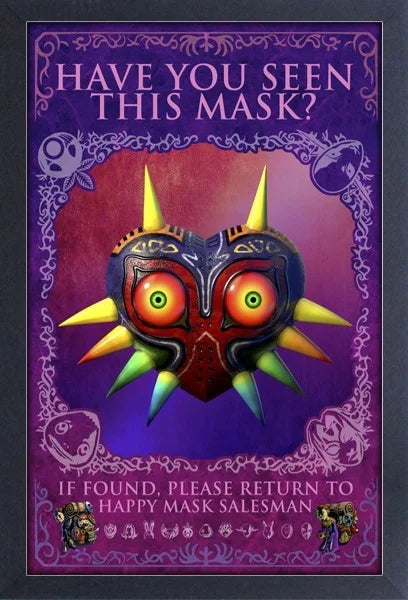 Zelda: Have You Seen This Mask Framed Print