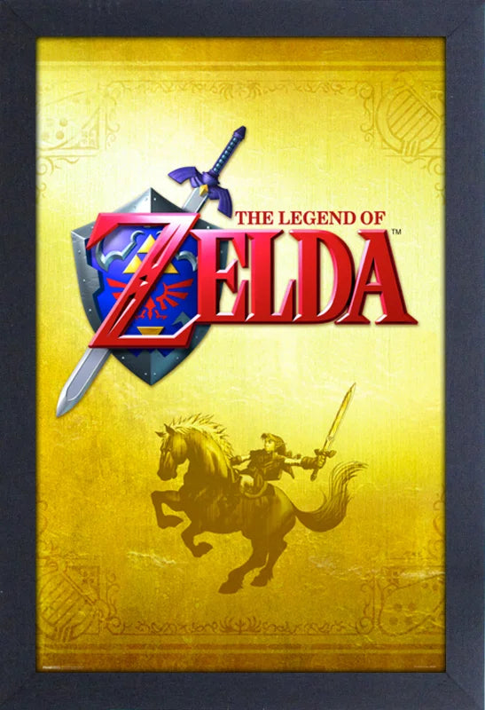 Zelda: Gold Framed Print