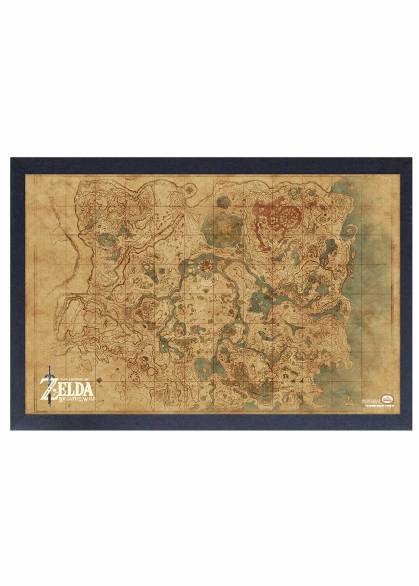 Zelda: Breath of the Wild Map Framed Print