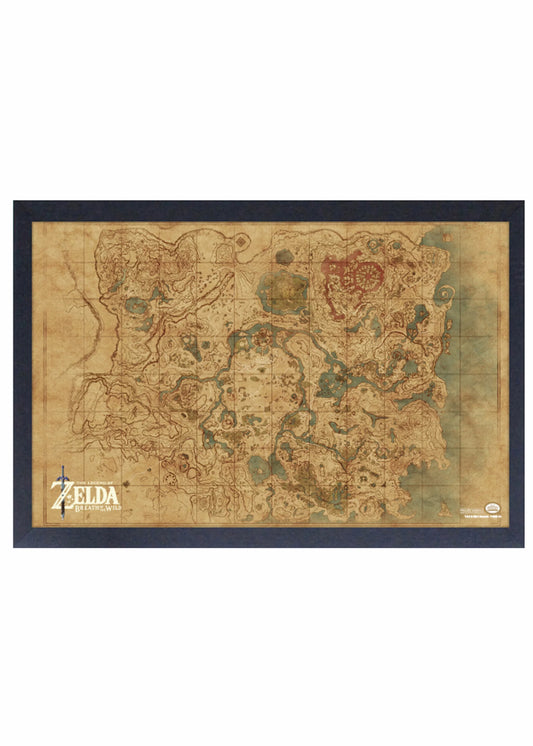 Zelda: Breath of the Wild Map Framed Print