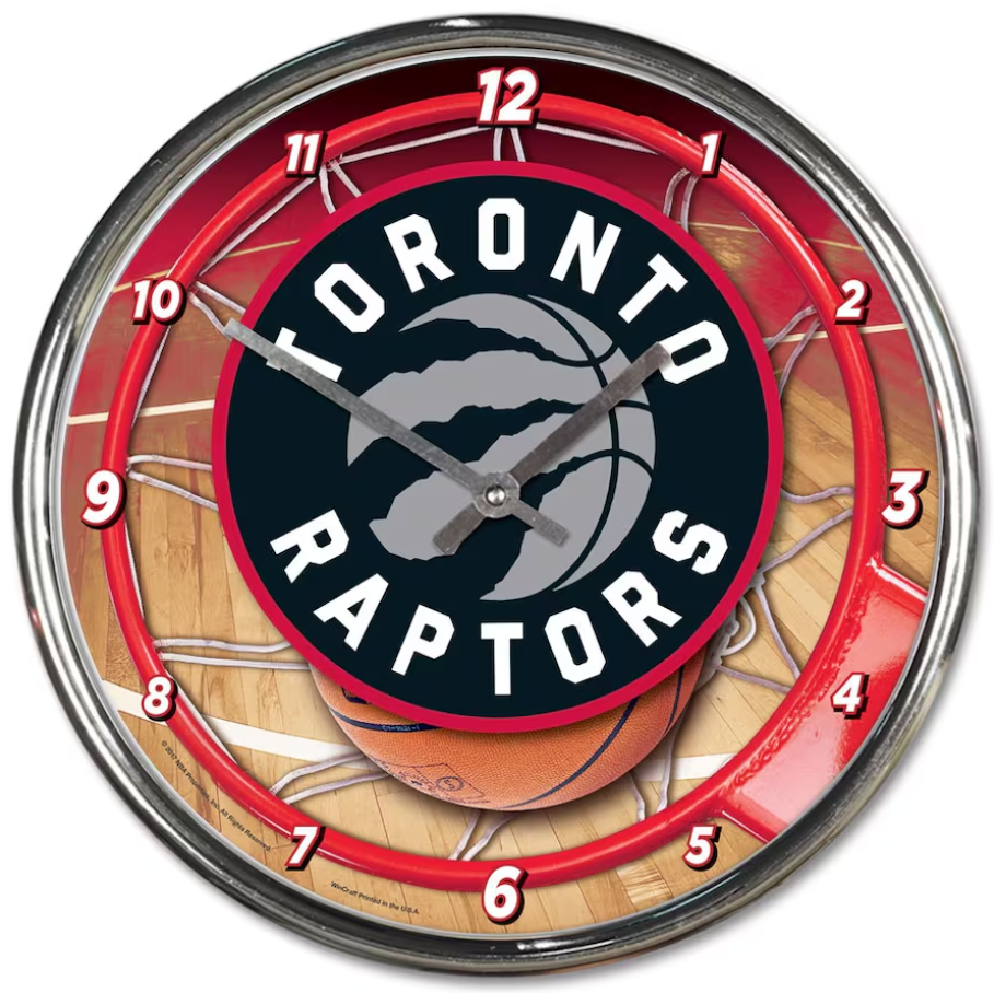 Toronto Raptors Chrome Wall Clock