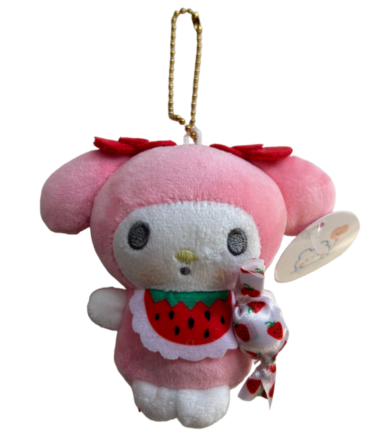 Plush Keychain - Melody w/ Strawberry Candy (Hello Kitty)