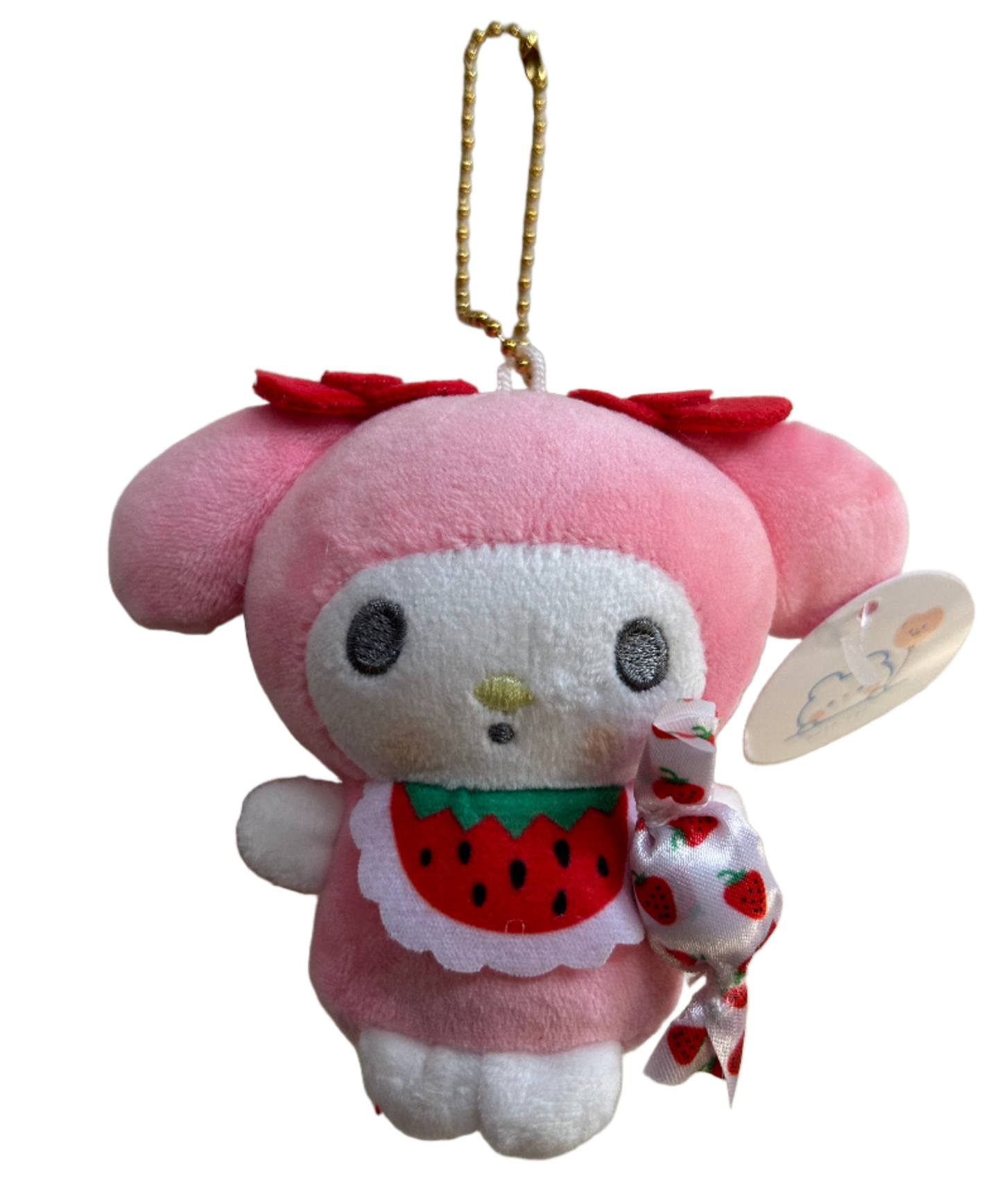 Plush Keychain - Melody w/ Strawberry Candy (Hello Kitty)