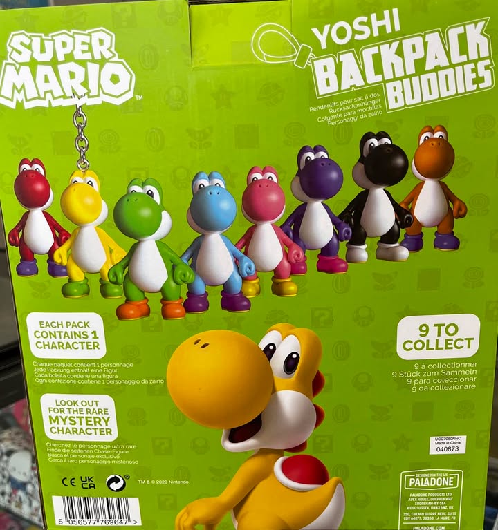 Keychain Blind Bag - Backpack Buddies: Yoshi (Super Mario)