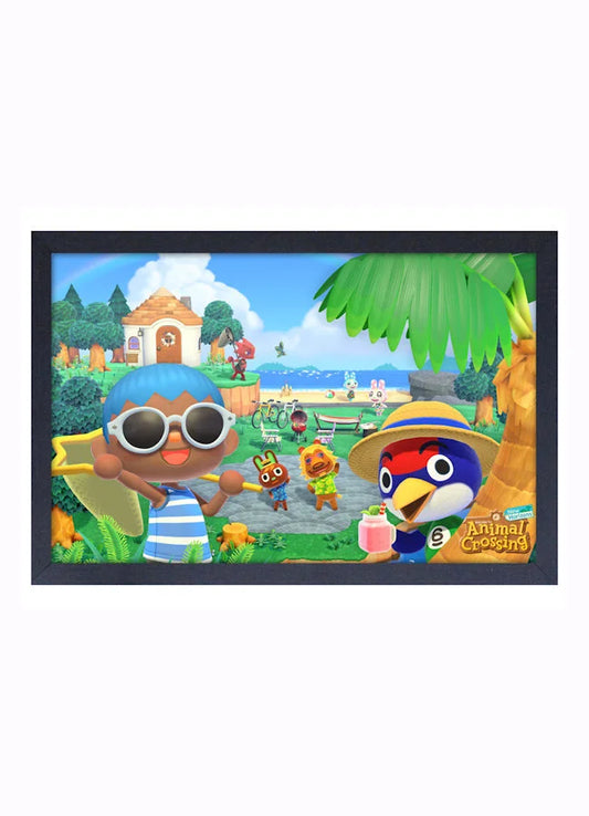 Animal Crossing: Summer Scenery Framed Print