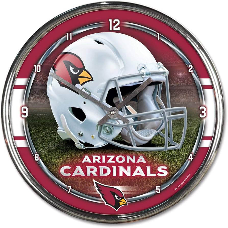 Arizona Cardinals Chrome Wall Clock