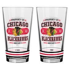 2 Pack Mixing Glass Set - NHL: Chicago Blackhawks