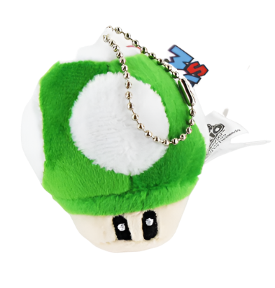Mario Mushroom Plush Keychain - Green