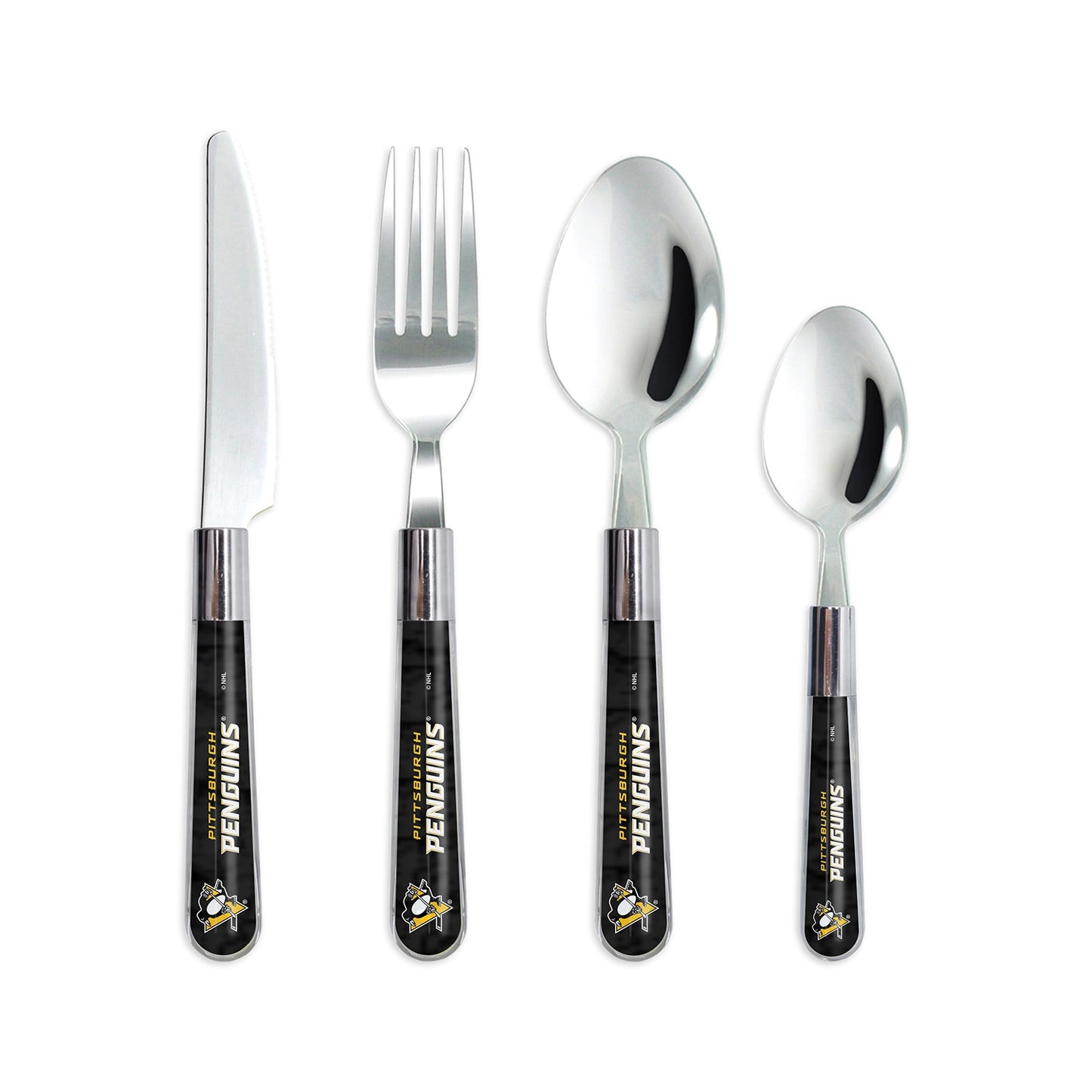 16 Piece Flatware Set: Pittsburgh Penguins