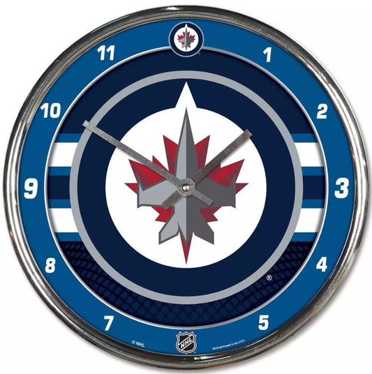 Winnipeg Jets Chrome Wall Clock