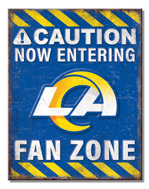 Los Angeles Rams Fan Zone Tin Sign