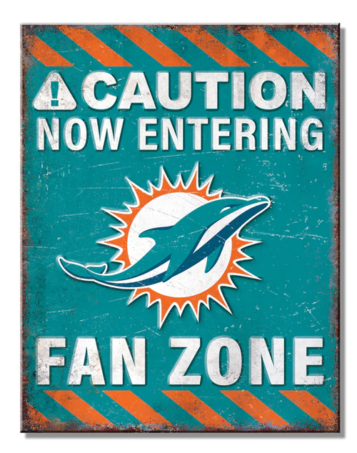 Miami Dolphins Fan Zone Tin Sign