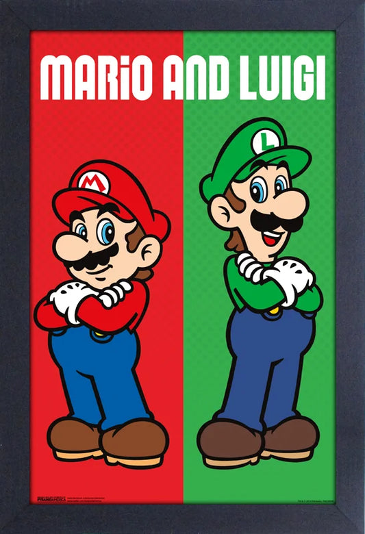 Mario: Mario & Luigi Framed Print