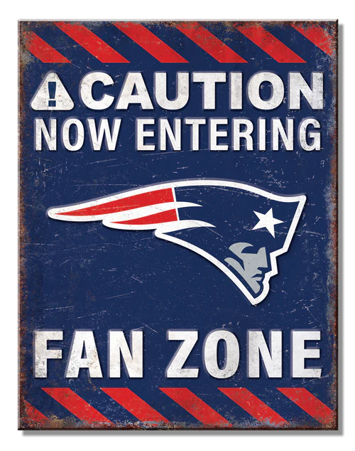 New England Patriots Fan Zone Tin Sign