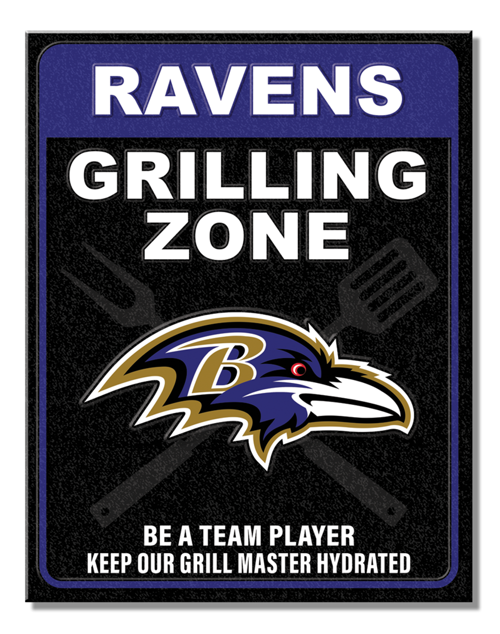 Baltimore Ravens Grill Zone Tin Sign