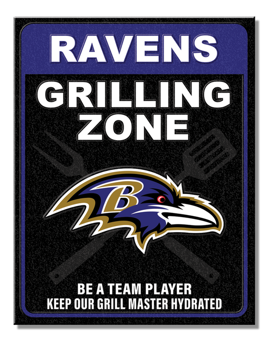 Baltimore Ravens Grill Zone Tin Sign