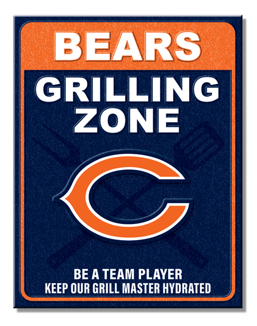 Chicago Bears Grill Zone Tin Sign