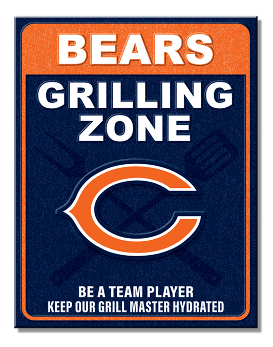 Chicago Bears Grill Zone Tin Sign