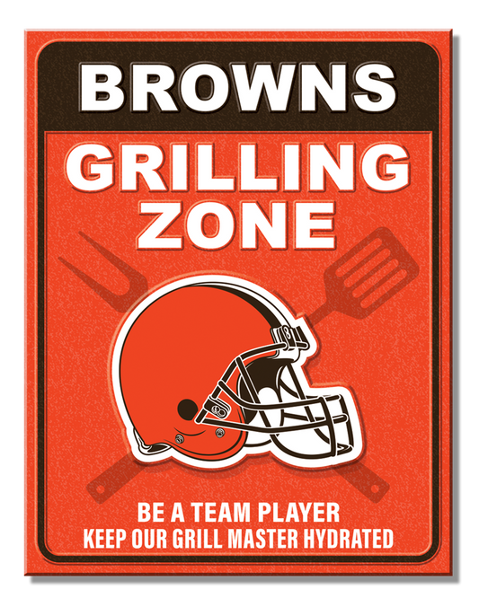 Cleveland Browns Grill Zone Tin Sign