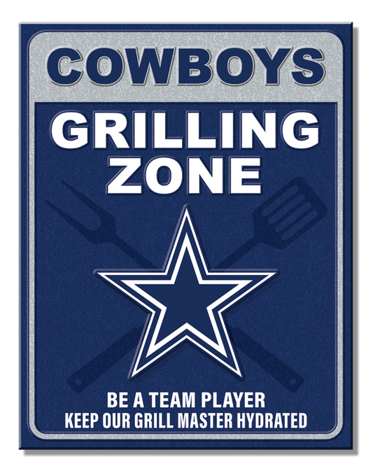 Dallas Cowboys Grill Zone Tin Sign