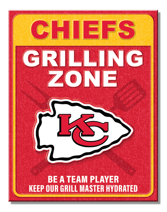 Kansas City Chiefs Grill Zone Tin Sign