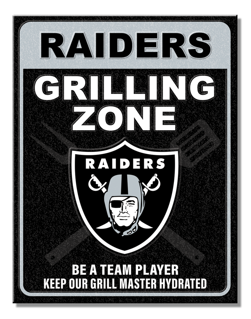 Las Vegas Raiders Grill Zone Tin Sign