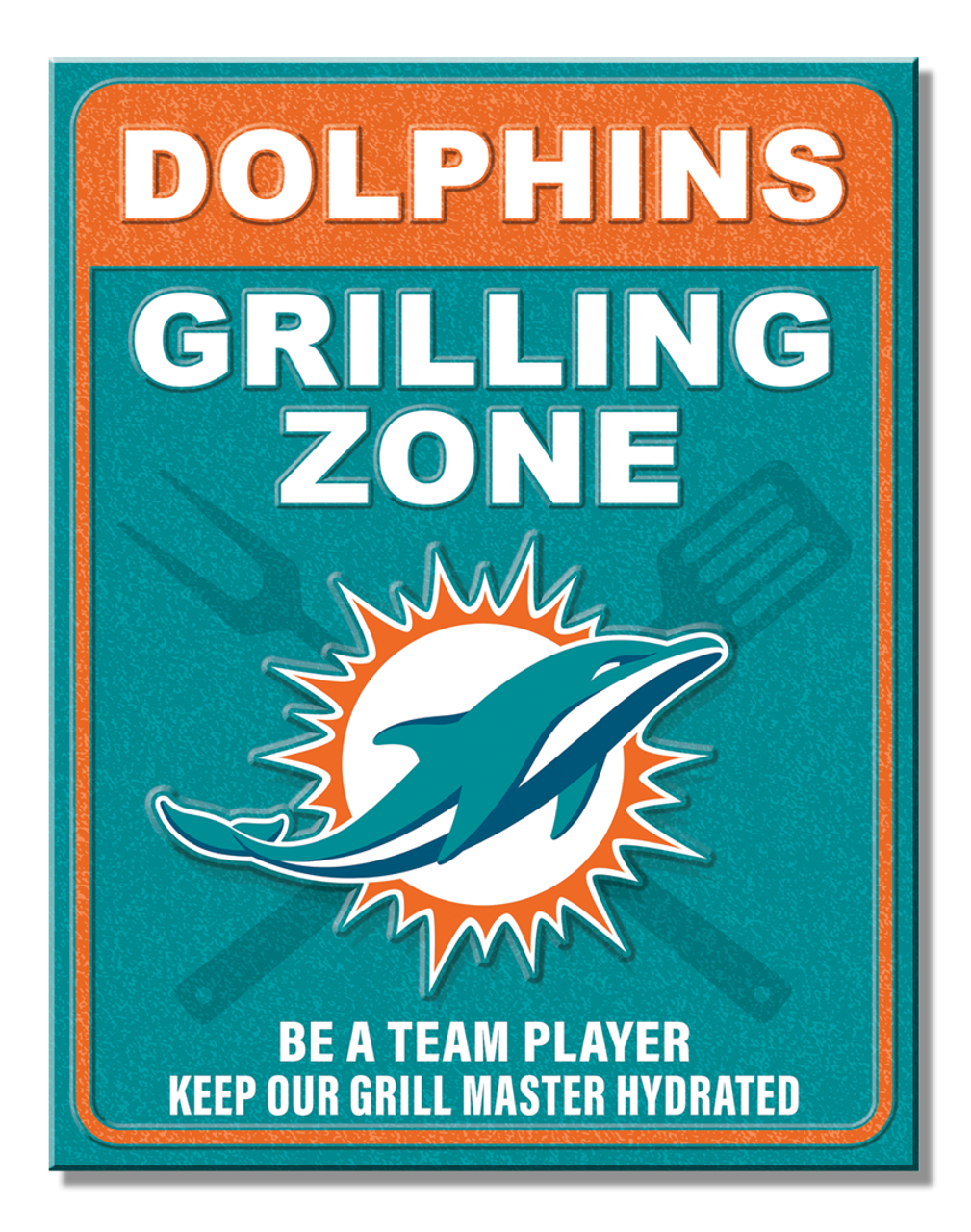 Miami Dolphins Grill Zone Tin Sign