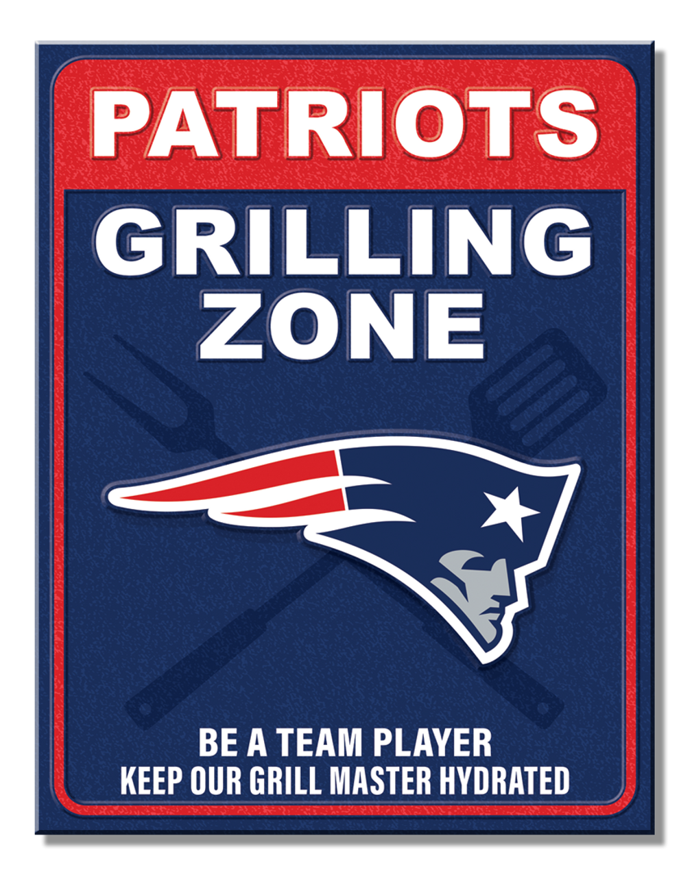 New England Patriots Grill Zone Tin Sign