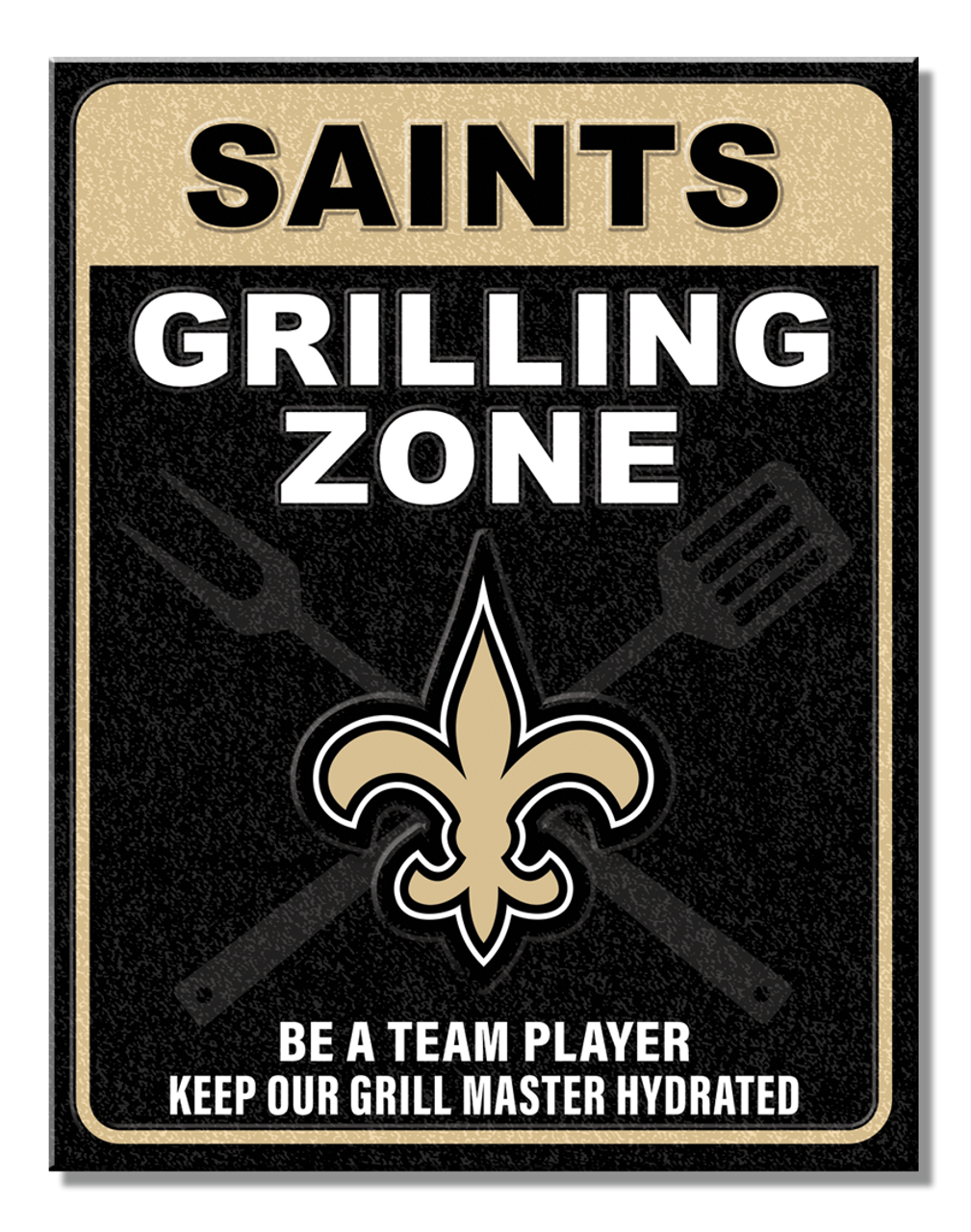 New Orleans Saints Grill Zone Tin Sign