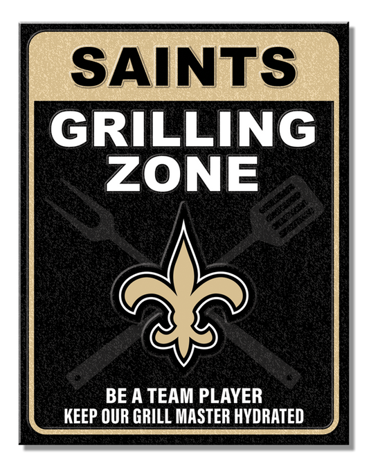 New Orleans Saints Grill Zone Tin Sign