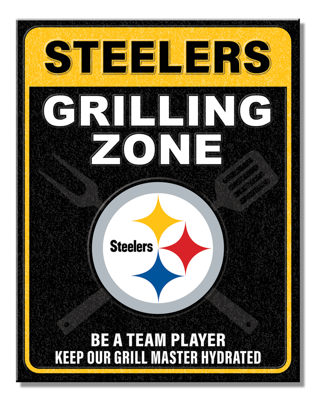 Pittsburgh Steelers Grill Zone Tin Sign