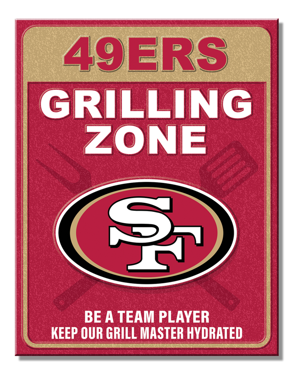 San Francisco 49ers Grill Zone Tin Sign