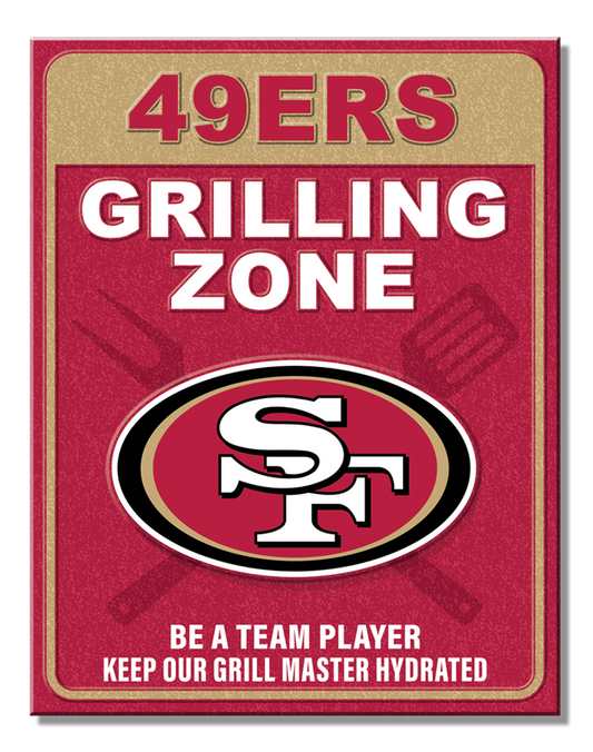 San Francisco 49ers Grill Zone Tin Sign