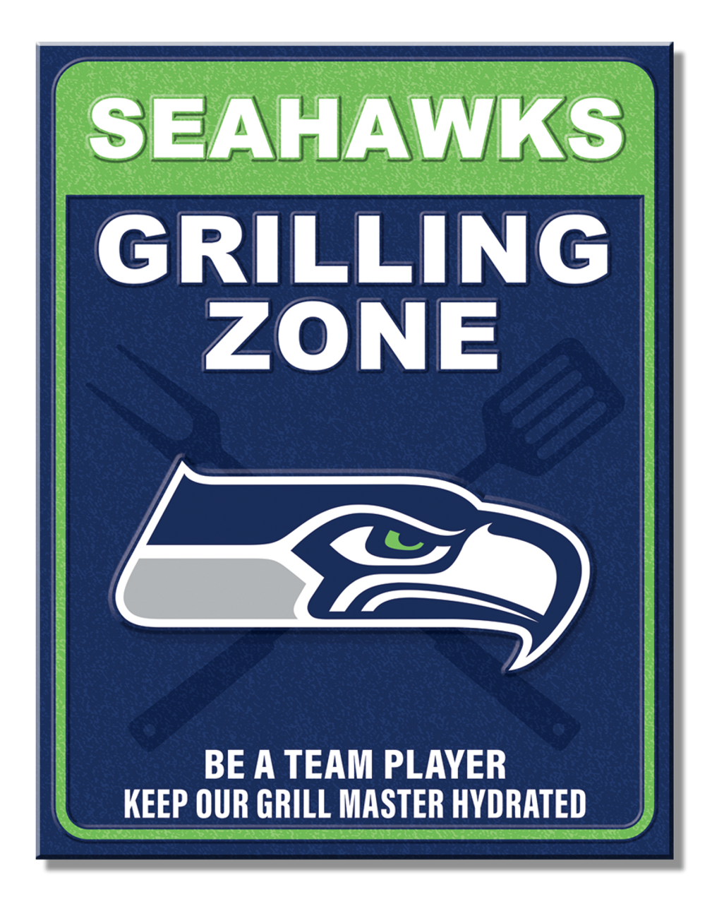 Seattle Seahawks Grill Zone Tin Sign