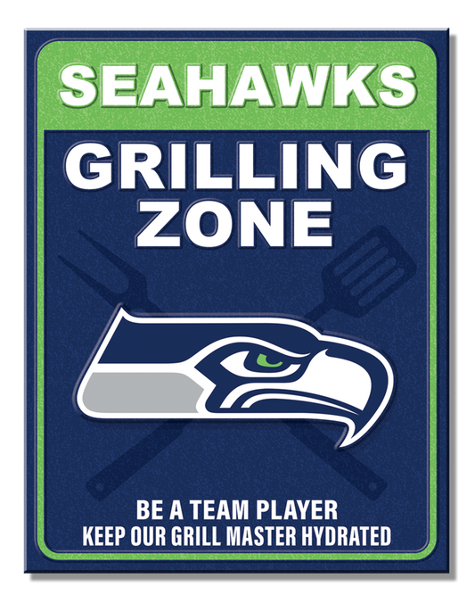 Seattle Seahawks Grill Zone Tin Sign