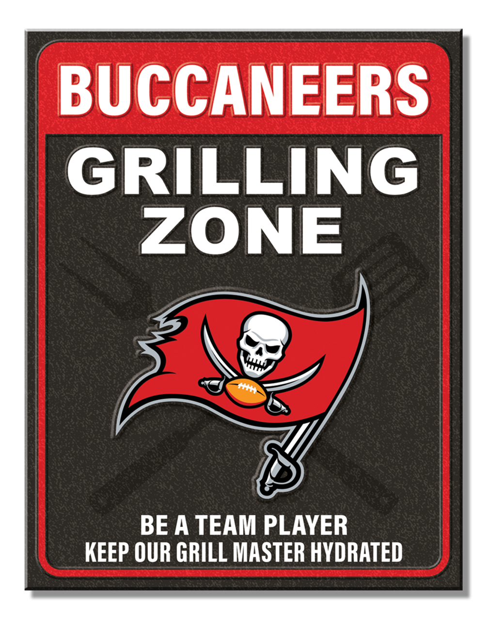 Tampa Bay Buccaneers Grill Zone Tin Sign