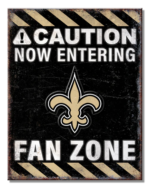 New Orleans Saints Fan Zone Tin Sign