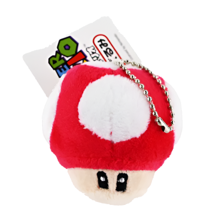 Mario Mushroom Plush Keychain - Red