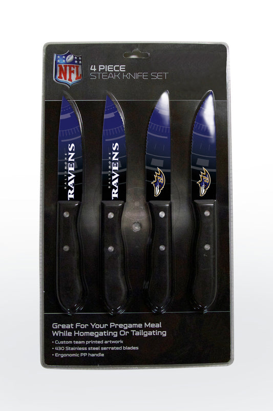 4 Piece Steak Knife Set: Baltimore Ravens