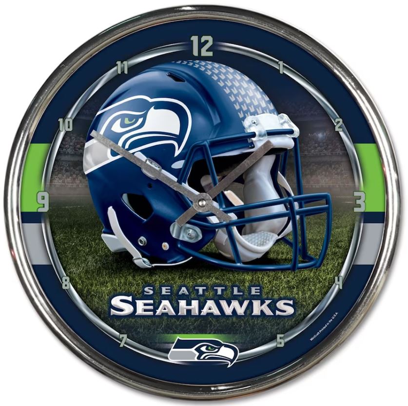 Seattle Seahawks Chrome Wall Clock