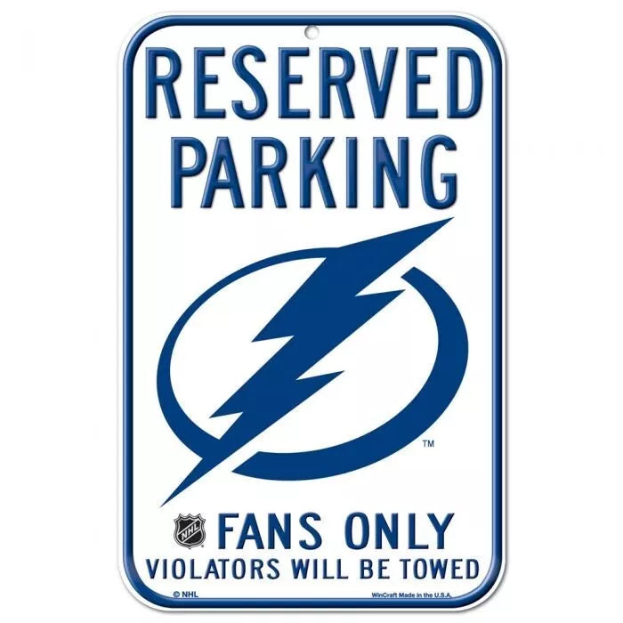 Reserved Parking Sign Tampa Bay Lightning