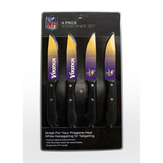 4 Piece Steak Knife Set Minnesota Vikings